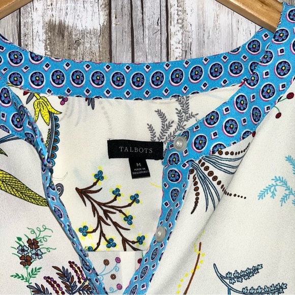 Talbots Dancing Floral Band Collar Popover - Picture 7 of 7